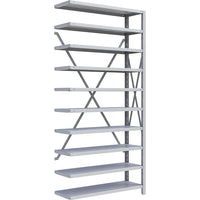 Metalware – Étagère enclenchable RK230, 10 tablettes, 36 x 18 x 76 (po), gris pâle-Système de tablettes ajustables offrant un espace de rangement solide, mais économique qui convient à vos besoins