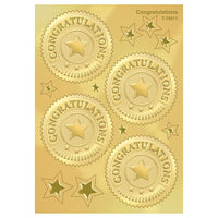 Trend Enterprises - Autocollants sceau récompense, congratulations, doré, 192/paquet (T-74011)-Taille : 2 po (dia.)