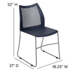 Flash Furniture - Chaise empilable marine de la série HERCULES à dossier ventilé et à base traîneau enduite de poudre grise-Conception pour un usage commercial