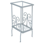 Monarch Specialties - 3158 Table D'Appoint - 30 po H/Metal Argent Avec Verre Trempe-30 haut. x 16 lar. x 12 prof. (po)