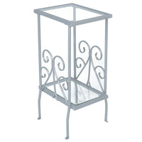 Monarch Specialties - 3158 Table D'Appoint - 30 po H/Metal Argent Avec Verre Trempe-30 haut. x 16 lar. x 12 prof. (po)