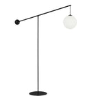 Dainolite - Lampe sur pied à incandescence transitionnelle Holly, 1 lumière, noir mat avec verre opale-Noir mat