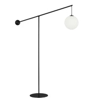 Dainolite - Lampe sur pied à incandescence transitionnelle Holly, 1 lumière, noir mat avec verre opale-Noir mat