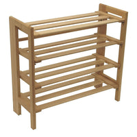 Winsome - Support à chaussures, 4 étages, naturel-Ce support à chaussures peut contenir au moins une douzaine de paires de chaussures et s’empile pour créer un mur de chaussures. Simple et poli, c’est un moyen facile d’éliminer le désordre dans le bas de votre garde-robe.