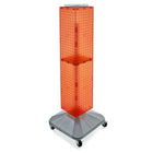 Azar Displays – Présentoir à panneaux perforés emboîtables sur 4 côtés, base carrée, tour, 40 x 8 x 8 po, orange (703388-ORG)-Pivote sur une base carrée à roulettes