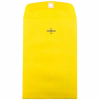 JAM Paper - Enveloppes Colourées pour catalogue à extrémité ouverte - 6 x 9 - avec fermeture à fermoir - jaune recyclé - paquet de 50-Enveloppe à fermoir jaune
