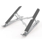 JCPal - Xstand Support de rehausseur ergonomique compact et réglable pour ordinateur portable - Argent-Métal léger argent