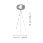 Eglo - Stellato Colore lampe de plancher avec interrupteur à pied - 65" - nickel mat-Dimensions: 30.125 po x 30.125 po x 65.375 po