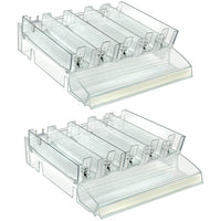 Azar - Plateau cosmétique de bac à diviseur haut réglable - Clear - Paquet de 2-Vendu en paquets de: 2