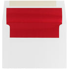 JAM Paper Enveloppes A7, blanches à revers rouge, 250/paquet-Enveloppes en papier blanc à revers rouge