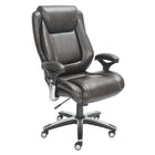 Fauteuil de direction à dossier élevé True Endsleigh, noir-Capitonnage en cuir noir reconstitué doux au toucher