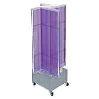 Azar Displays – Présentoir de plancher rotatif à panneaux perforés, 54 x 13,5 po, violet (700445-PUR)-En plastique violet