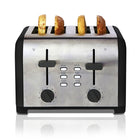 Kenmore - Grille-pain à 4 tranches avec commandes doubles - Noir-Fentes extra larges avec guides doubles autoreglables