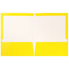 JAM Paper Chemises de présentation lustrées avec deux pochettes, jaune, 12/paquet-9 1/2 x 11 1/2 po