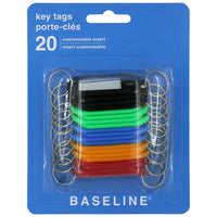 Baseline - Porte-clés de rechange avec étiquettes - Paquet de 20-Porte-clés de remplacement, pour identifier et trier les clés et les objets