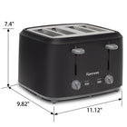 Kenmore - Grille-pain à 4 tranches avec commandes doubles - Noir mat et gris-Deux ramasse-miettes attaches se rabattent pour un vidage facile