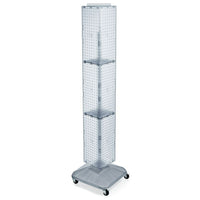 Azar Displays – Présentoir à panneaux perforés emboîtables et à roulettes, 8 x 8 x 60 po, transparent (703390-CLR)-Fonctionne très bien avec la gamme de crochets et accessoires d’Azar Displays
