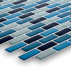 CTG Brands – Carreaux muraux « pelez et collez », mini carrés de métro, 10 po x 10 po, sarcelle/gris/noir, paq./6-Dimension parfaite : chaque feuillet de dosseret mesure 25,4cm L x 25,4cm H (10" L x 10" H) (environ 0,39 mètres carrés/4,17 pieds carrés par carton)
