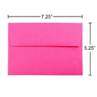 JAM Paper Enveloppes format livret de teinte claire avec fermeture gommée, 5 1/4 x 7 1/4 po, fuchsia, 1000/paquet-Ouverture : latérale