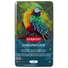 Crayons Chromaflow Derwent - boîtier métallique - paquet de 12-Les crayons de couleur Chromaflow offrent une couche de couleur lisse, facilitant le mélange, la superposition et l'ombrage