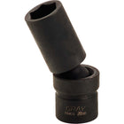 Gray Tools – Douille cardan à choc, 6 pans, profonde, à prise 11 mm x 1/2 po, noir-Taille : 11 mm