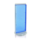 Azar Displays – Présentoir rotatif de comptoir à panneaux perforés sur 2 côtés, 20 x 8 po, bleu (700508-BLU)-Le présentoir à deux côtés repose une base rotative en plastique transparent, qui offre un accès facilité aux clients