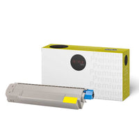 Premium Tone - Okidata 45862824 Cartouche de toner Compatible, Jaune-Jaune
