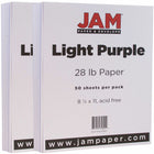JAM Paper - Papier mat - 8,5" x 11" - 28 lb Violet clair - 50 feuilles/paquet-Couleur : violet clair, Faites ressortir votre travail avec du papier Colouré de qualité supérieure.