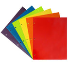 JAM PaperMD – Chemises de présentation scolaire à 3 trous et à 2 pochettes plastifiées et lustrées, couleurs variées, 6/paquet-Chemises en papier cartonné lustré assorties