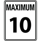 Accuform Signs - Panneau De Vitesse Maximale Autorisée « Maximum 10 », 24po x 30po, Aluminium, Bilingue-Type d'affichage Boulonné