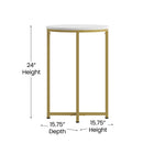 Flash Furniture - Table basse blanche de la collection Hampstead avec cadre doré mat-Finition du cadre enduit en poudre dorée mat