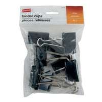 StaplesMD – Pinces relieuses, grandes, 2 po, noir, 8/pqt-Des pinces en métal robustes pour bien retenir les papiers