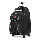 SWISSGEAR − Sac à dos à roulettes pour ordinateur portatif de 15,6 po − noir-Les bretelles rembourrées sont dotées d’une couche supérieure respirante