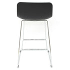 Cathay Importers – Tabouret de comptoir noir, dossier bas et pieds traîneau chromés, paq./2-Hors-tout : 35 haut. x 19,5 larg. x 19 prof. (po) ; siège : 26 haut. x 17 larg. x 18 prof. (po)