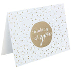 JAM Paper – Ensemble de cartes de remerciement, « Thinking of you », à petit pois dorés, 10/paquet (D41111NGLMB)-Cartes mesurant 5,25 x 3,75 po
