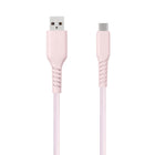 Basic Tech - Câble Type C de 3 pi, Rose-Tresse pour plus de durabilite