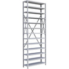 Metalware – Étagère enclenchable RK417, 13 tablettes, 36 x 24 x 100 po, gris pâle-Système de tablettes ajustables offrant un espace de rangement solide, mais économique qui convient à vos besoins