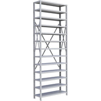 Metalware – Étagère enclenchable RK417, 13 tablettes, 36 x 24 x 100 po, gris pâle-Système de tablettes ajustables offrant un espace de rangement solide, mais économique qui convient à vos besoins