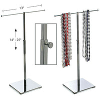 Azar Displays – Présentoir à tige unique pour colliers, chromé (300651)-Pour exposer des colliers