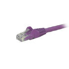 StarTech Câble de raccordement Ethernet Cat6 avec connecteurs antiaccrochements RJ-45, 1 pi, violet (N6PATCH1PL)-Gaine en PVC violette pour vos connexions en codes de couleur