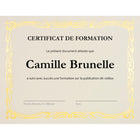 Certificats St. James Elite Bond – Lin naturel avec motif Déco à métallisation de ton or – Paquet de 12-Modèles téléchargeables gratuitement sur www.first–base.com