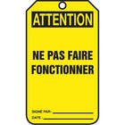 Accuform Signs - Étiquettes De Verrouillage, Papier Cartonné, 3-1/8po La X 5-7/8po H, Français, paquet de 25-Hauteur 5-7/8po