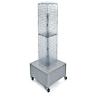 Azar Displays – Tour d’affichage à panneaux perforés emboîtables sur 4 côtés à roulettes, 40 x 8 x 8po, transparent (703386-CLR)-Pivote sur une base en métal à roulettes