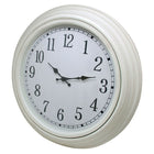 Kiera Grace – Horloge murale ronde Emmerson de 20 po, blanc cassé-Matériau: fait d'un cadre en plastique de haute qualité, durable et léger avec une finition de couleur blanche et un couvercle en verre robuste