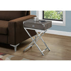 Monarch Specialties - 3555 Table D'Appoint - 24 po H/Taupe Fonce/Metal Chrome-Assemblage requis
