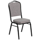 Chaise de banquet HERCULES empilable, dossier couronne, tissu gris, siège épais 2,5 po, cadre noir [FD-C01-B-5-GG]-Capacité de poids de 500 lb