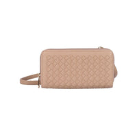 Portefeuille pour Téléphone à Bandoulière Tissé de Blocage d'Ellie Karla Hanson RFID, Taupe -Tissé Sac Bandoulière Téléphone Porte-Monnaie