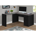 Monarch Specialties - 7431 Bureau - Noir/Dessus Gris De Coin Et Verre Trempe-Comprend 3 tiroirs de rangement sur des glissières métalliques accentuées par des poignées argentées, dont un tiroir pour dossiers suspendus de format lettre ou légal afin de garder vos documents bien organisés.