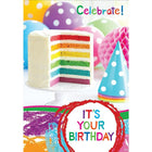 Millbrook Studios – Cartes de souhaits et enveloppes, Celebrate!, 5 3/8 x 7 3/4 po, 18/paquet (06043)-Imprimé sur du papier cartonné non couché