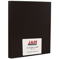 JAM Paper, Papier cartonné mat, 8,5 x 11 po, 100 lb, noir lisse, 50/paquet (64429575)-Papier cartonné noir, couverture